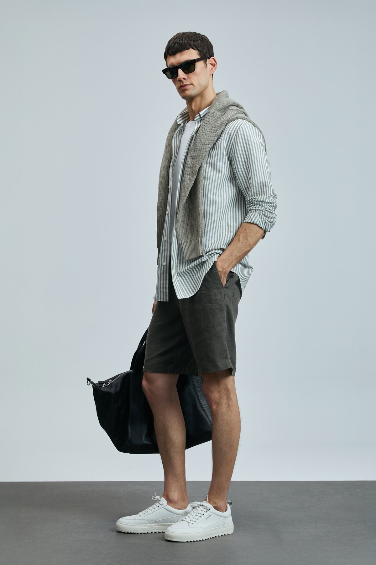 Peler Sports Mens Chino Shorts Slım Fıt Khakı - Lufian (1)