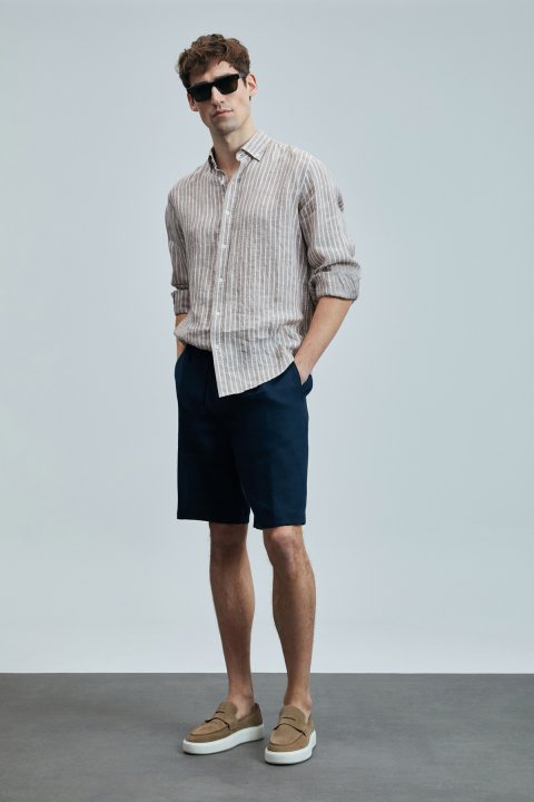 Peler Spor Erkek Chino Şort Slim Fit Lacivert - Lufian (1)