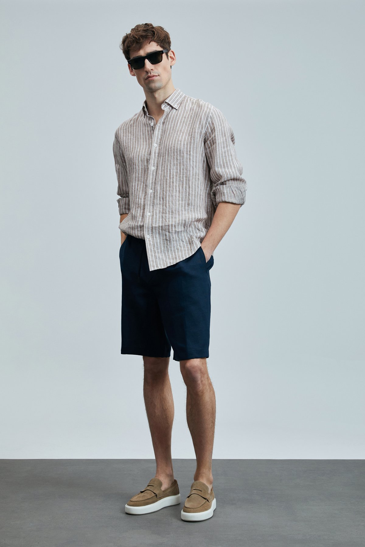 Peler Spor Erkek Chino Şort Slim Fit Lacivert - Lufian (1)