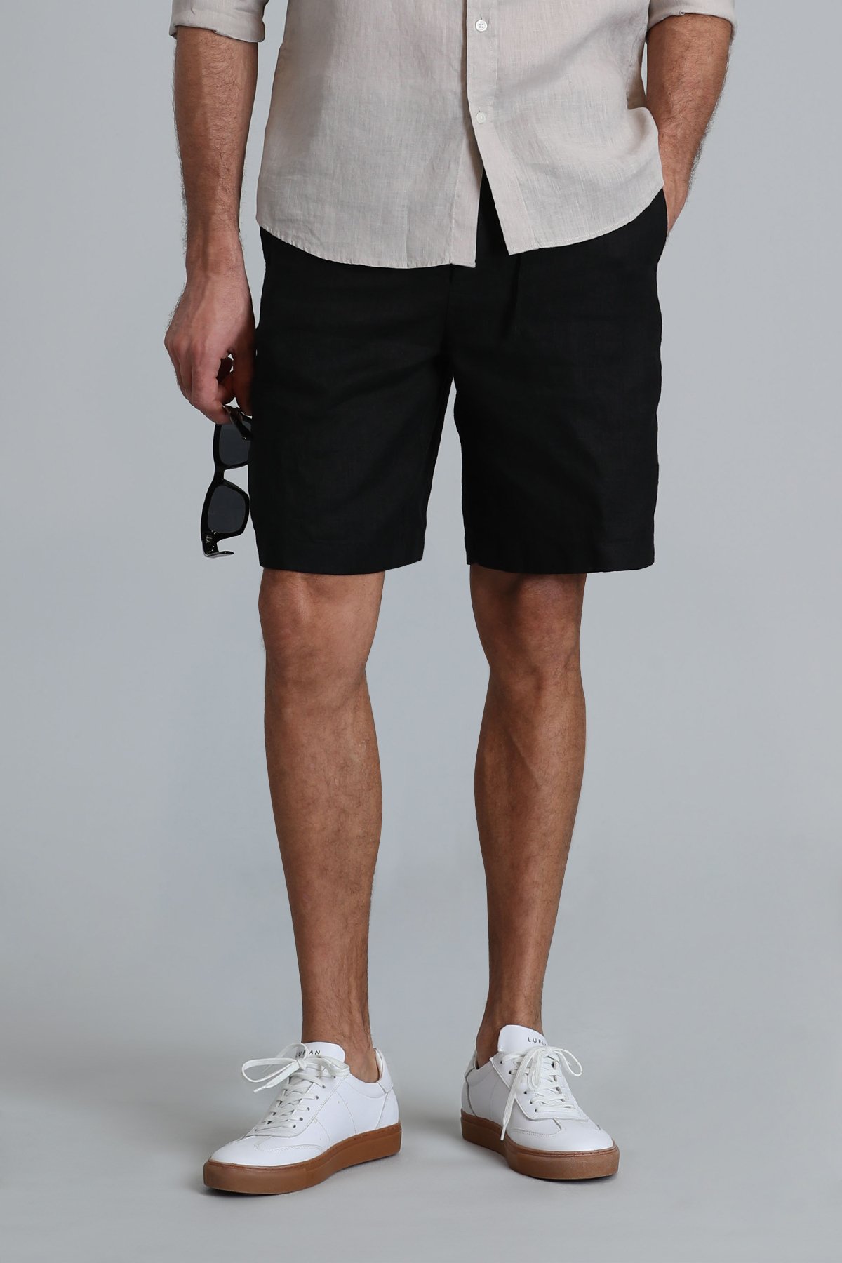 Peler Spor Erkek Chino Şort Slim Fit Siyah - Lufian (1)