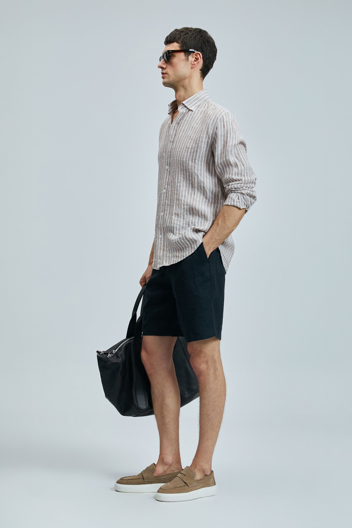 Peler Sports Mens Chino Shorts Slım Fıt Black - Lufian (1)