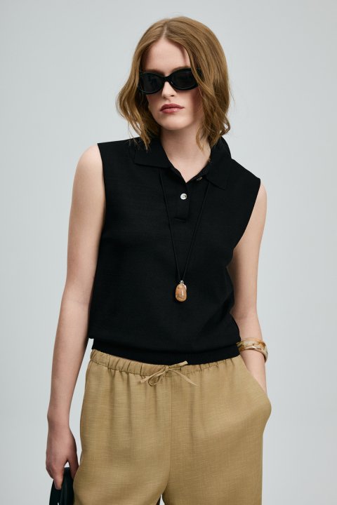 Perl Women's Sweater Black - LUFIAN