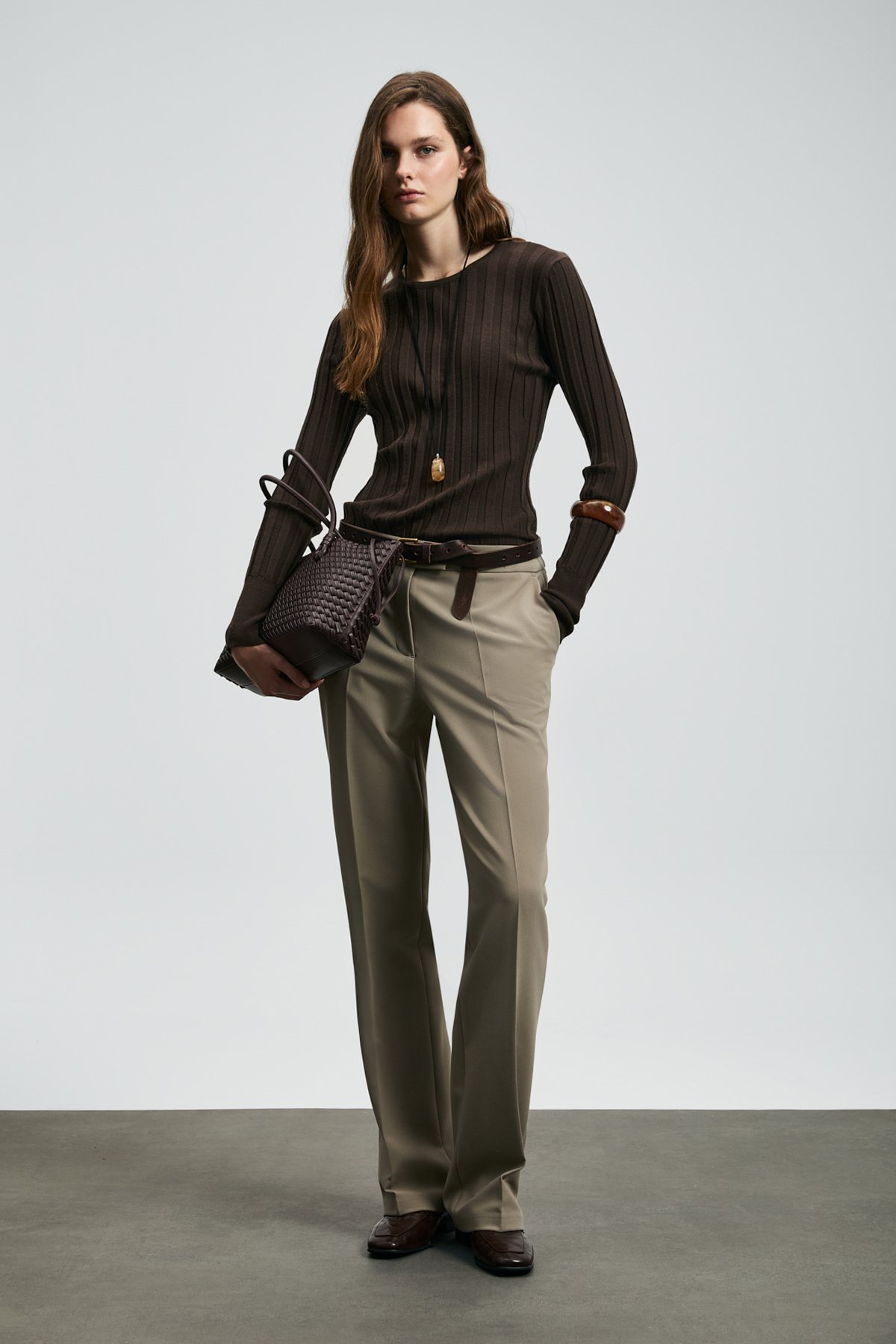 Perla Kadın Kazak Kahverengi - Lufian