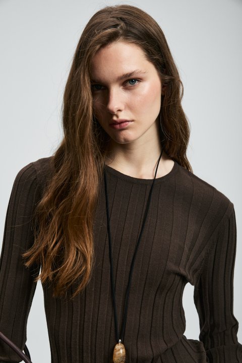 Perla Women's Sweater Brown - Lufian (1)