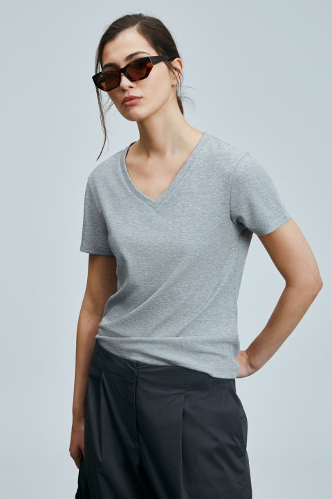 Perses Kadın T- Shırt Gri - Lufian