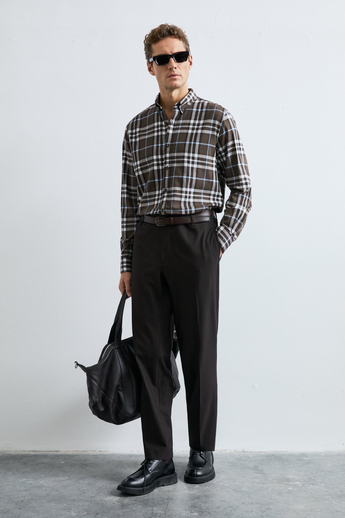 Danıel Men Basic Shirt Regular Fıt Khakı - LUFIAN