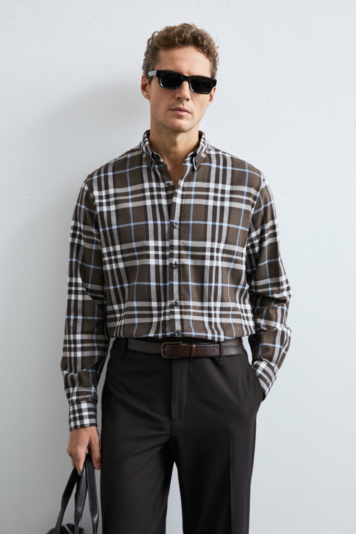 Danıel Men Basic Shirt Regular Fıt Khakı - LUFIAN