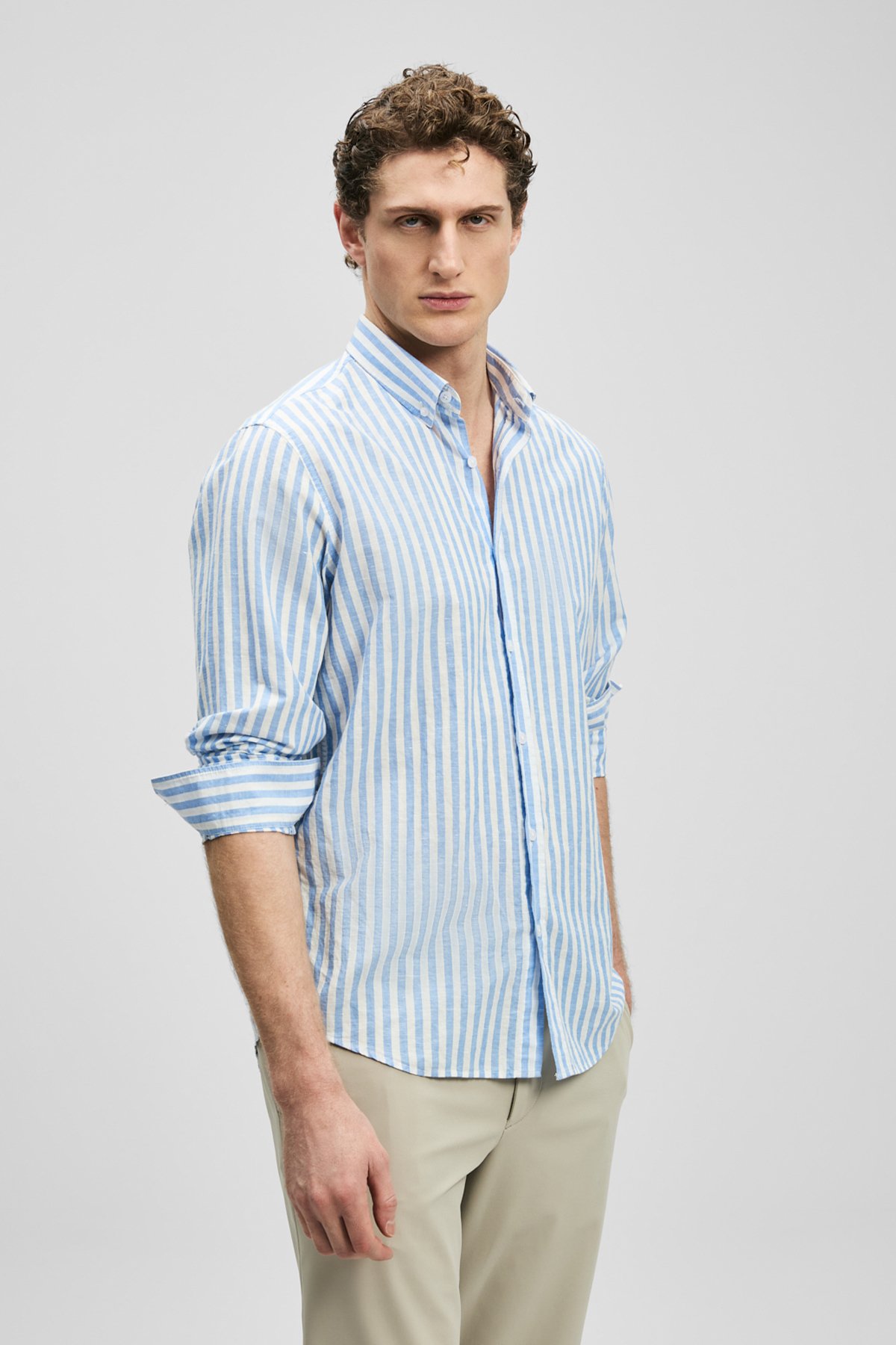 Peter Erkek Basic Gömlek Regular Fit Mavi - Lufian (1)