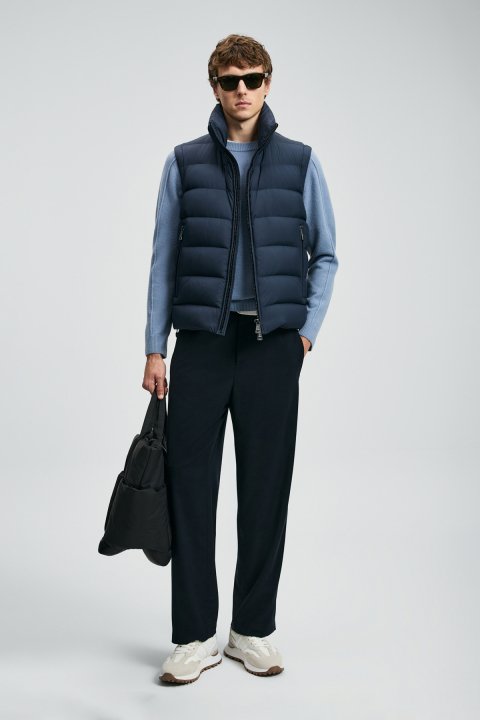 Peter Goose Down Men's Vest Navy Blue - Lufian