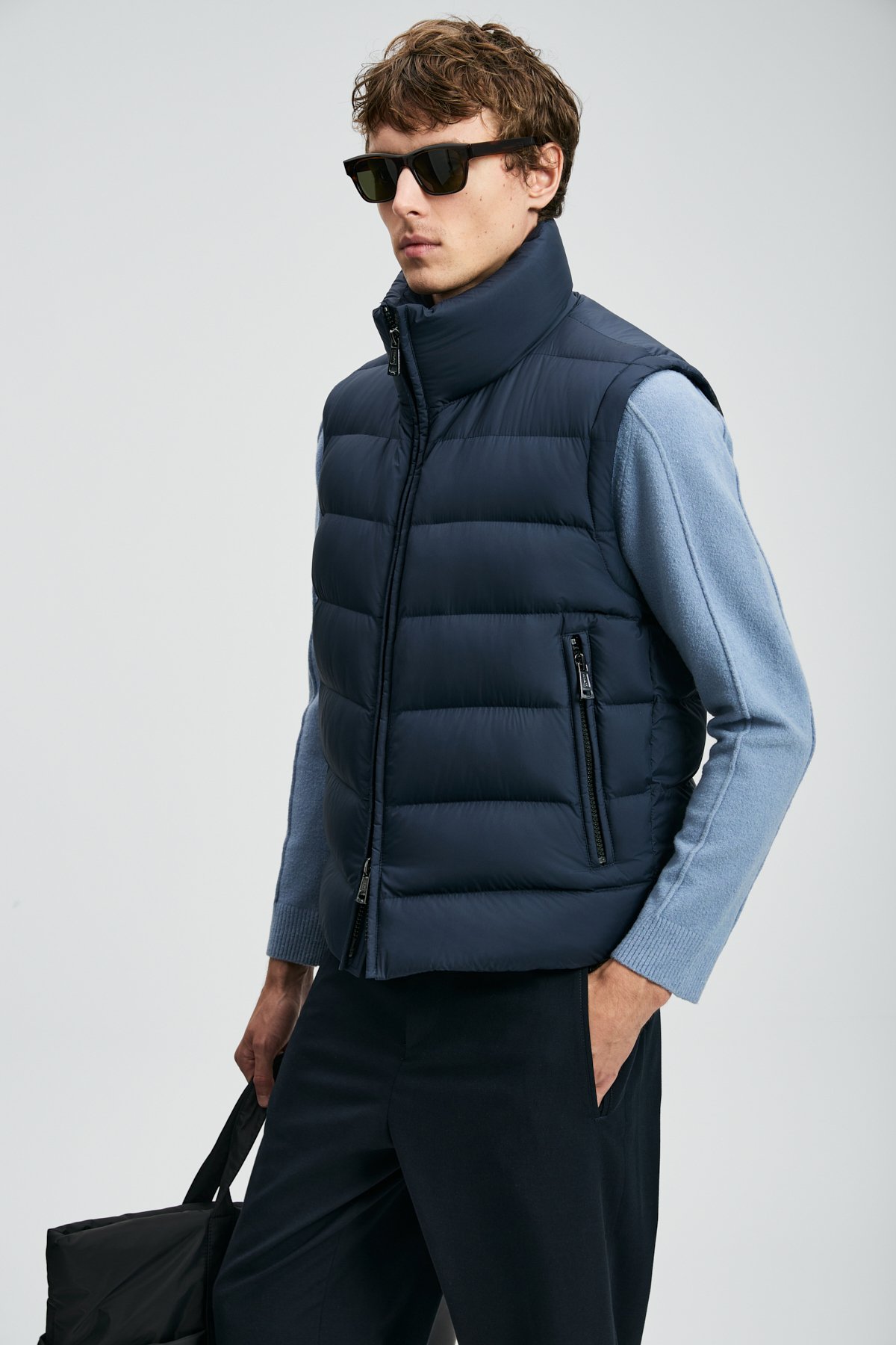 Goose Feather Mens Vest Navy - Lufian (1)