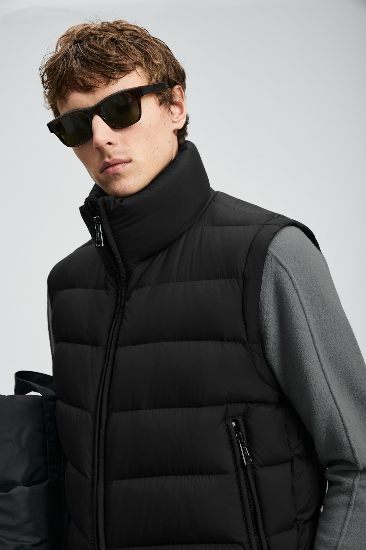 Goose Feather Mens Vest Black - Lufian