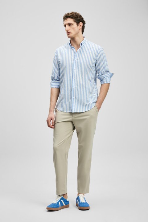 Peter Men's Basic Shirt Regular Fit Blue - LUFIAN