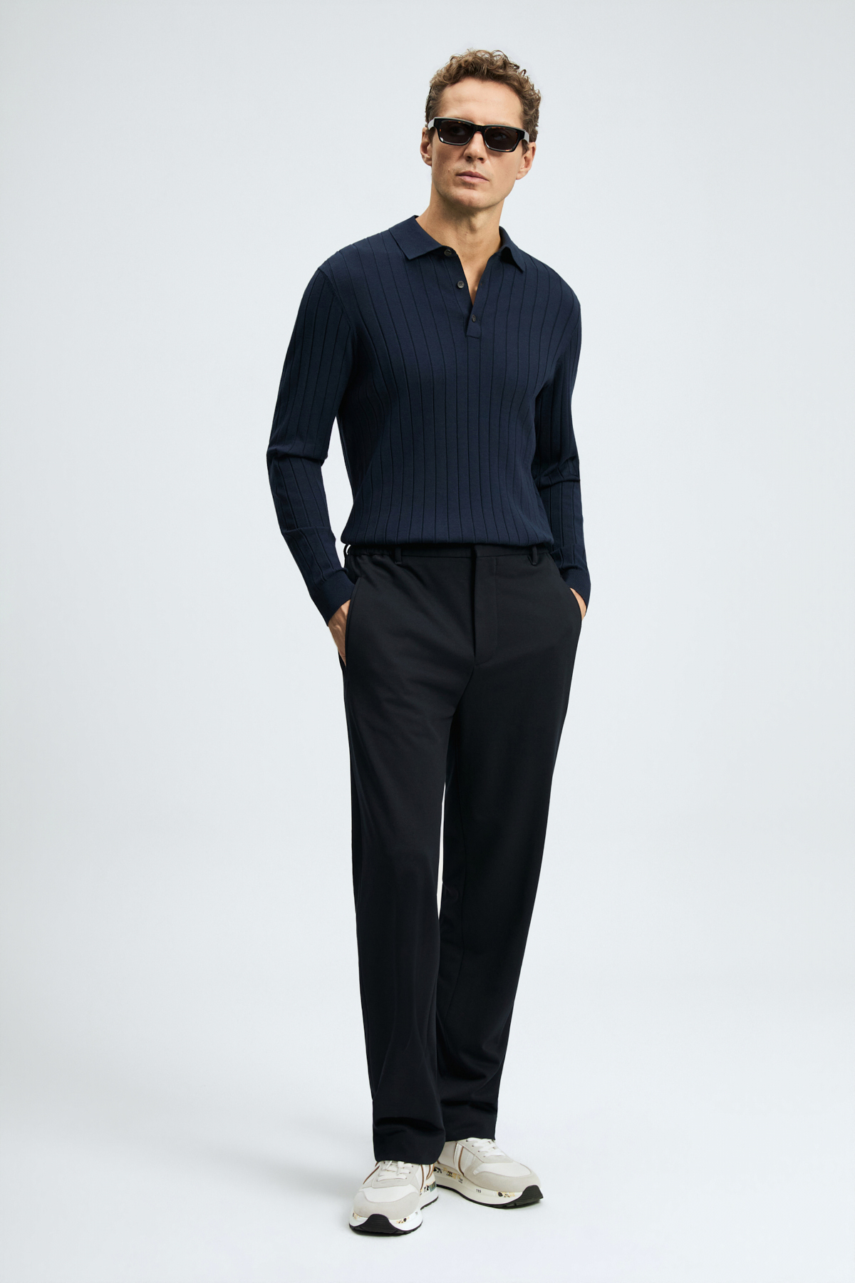 Mens Sweater Navy - LUFIAN