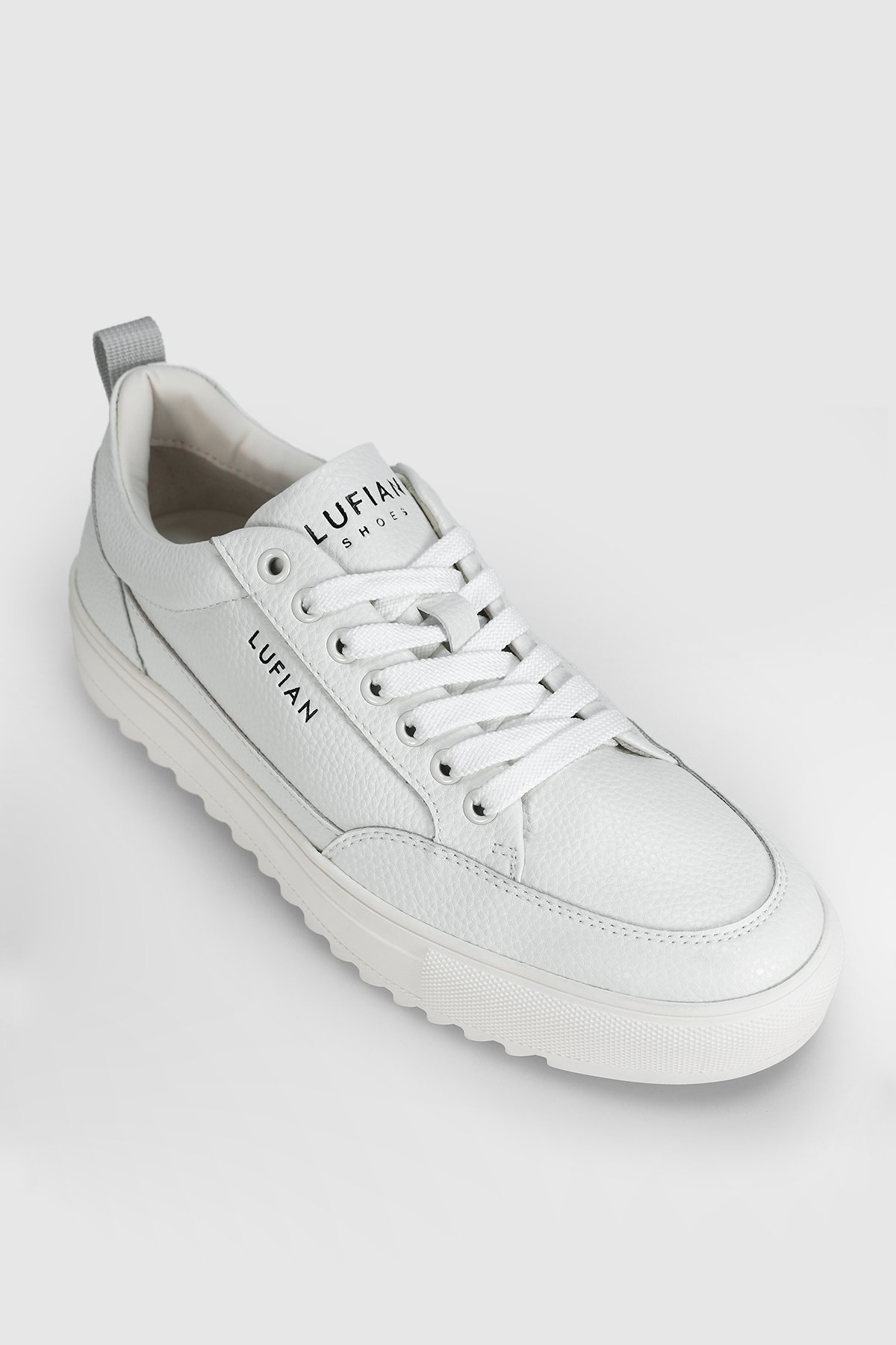 Mens Leather Sneaker Shoes Whıte - Lufian (1)