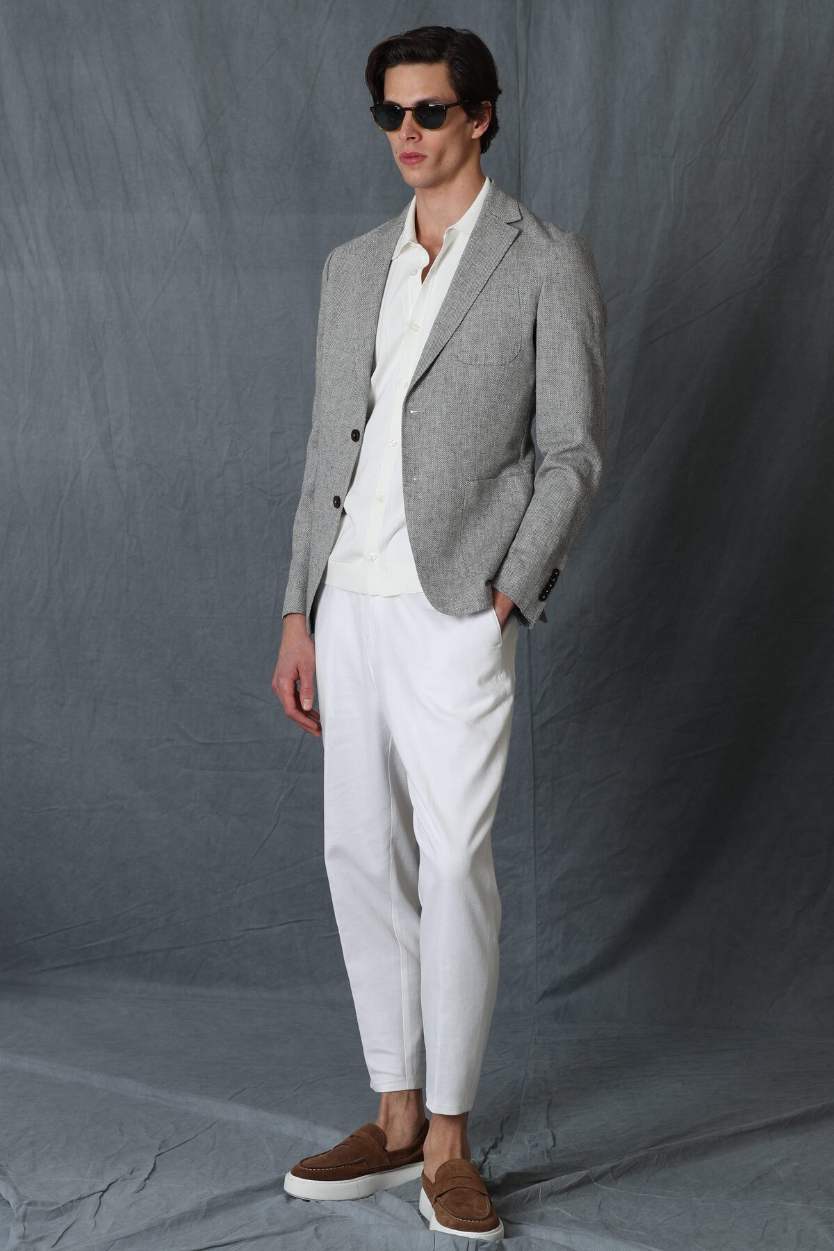 Phılıp Sports Mens Blazer Jacket Slım Fıt Grey - Lufian (1)