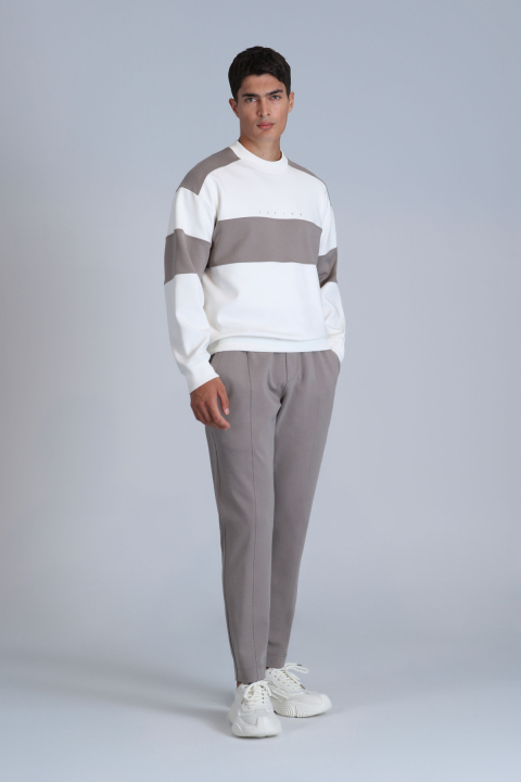 Pıeces Erkek Sweatshirt Kırık Beyaz - Lufian (1)