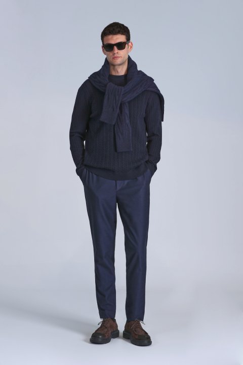 Pier Spor Erkek Chino Pantolon Slim Fit Lacivert - Lufian