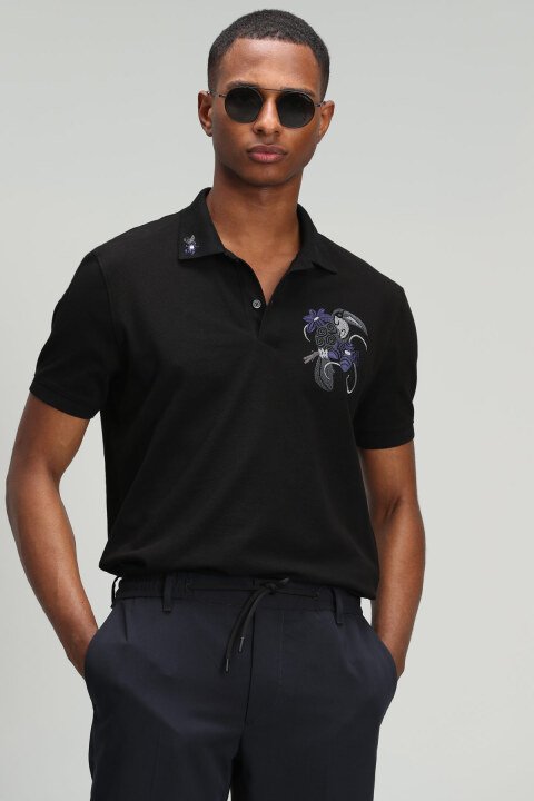 Pılate Sports Polo Mens T - Shirt Black - Lufian