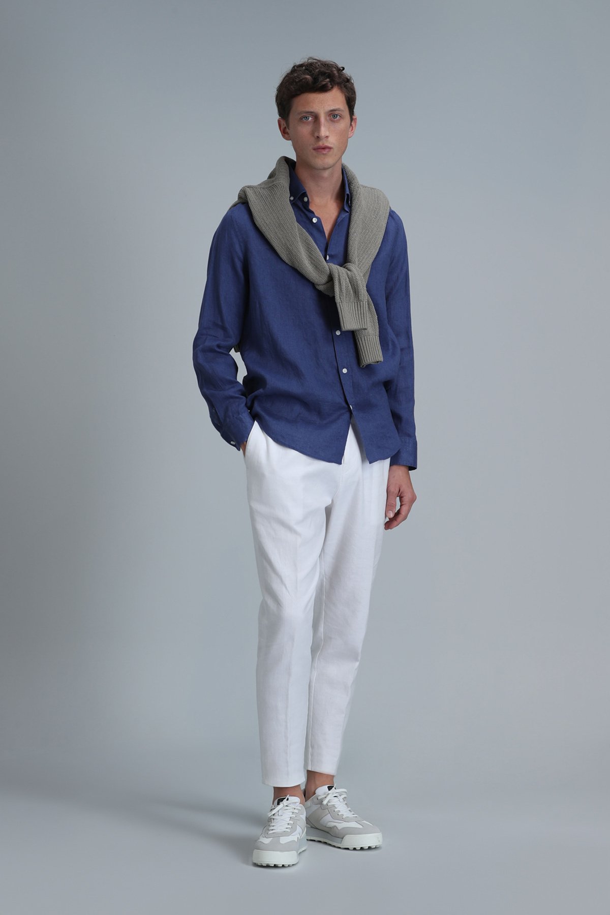 Pitaya Erkek Keten Gömlek Comfort Fit Saks - Lufian (1)