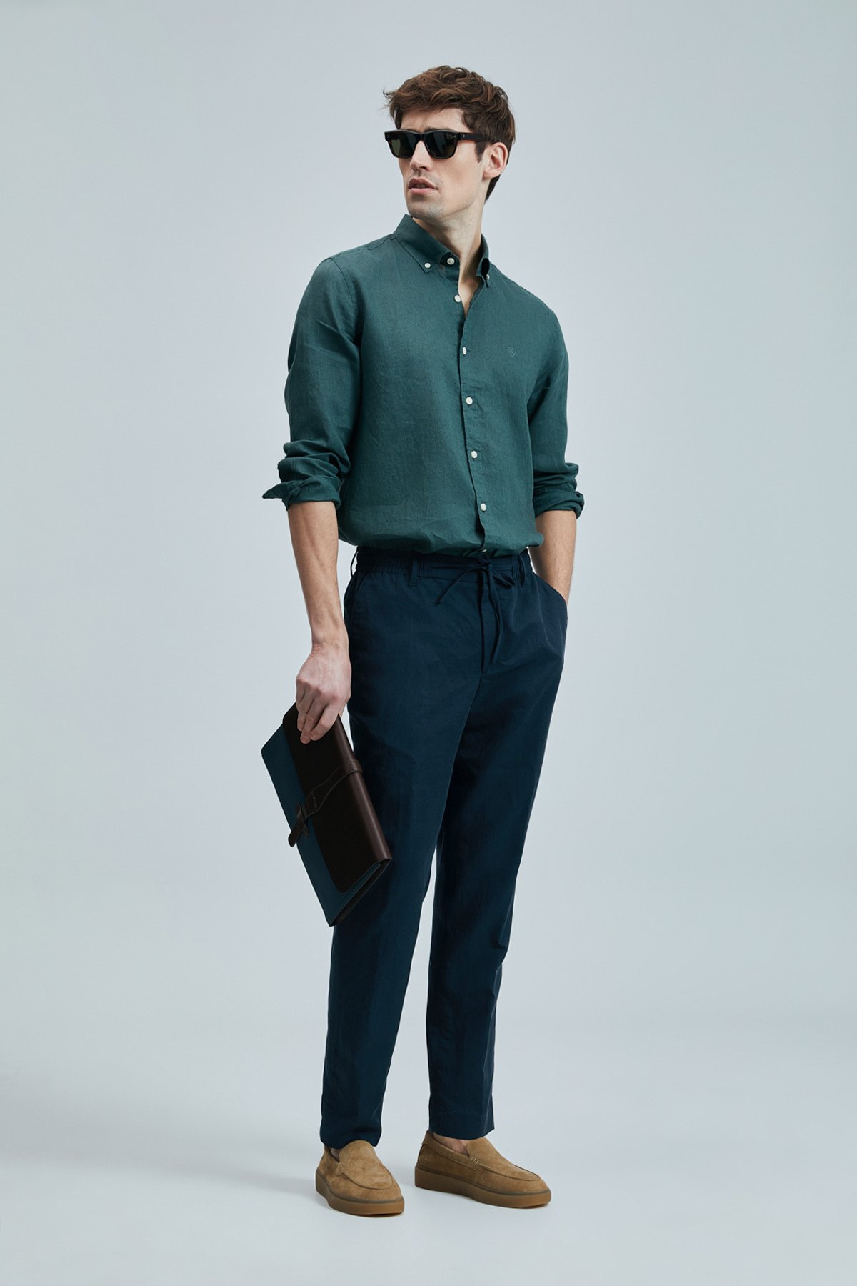 Pitaya Erkek Keten Gömlek Comfort Fit Yeşil - Lufian