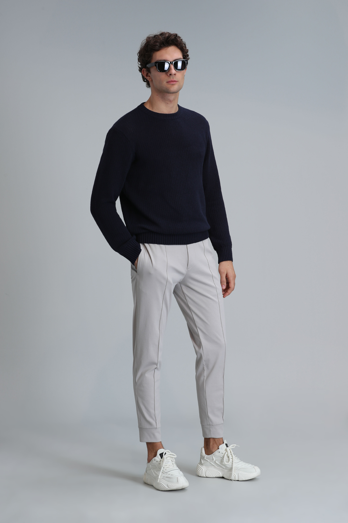 Pito Jogger Pants Tailored Fit Stone - Lufian