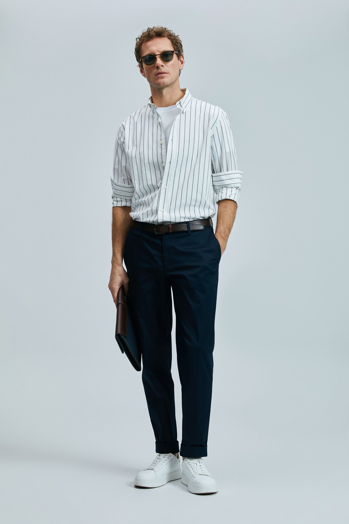 Plus Smart Mens Chino Pants Slım Fıt Navy - Lufian