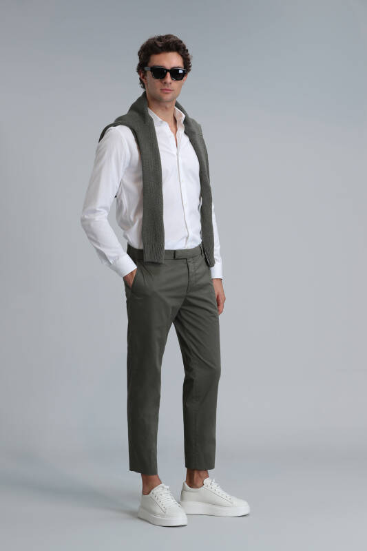 Plus Smart Erkek Chino Pantolon Slim Fit Yeşil - 4