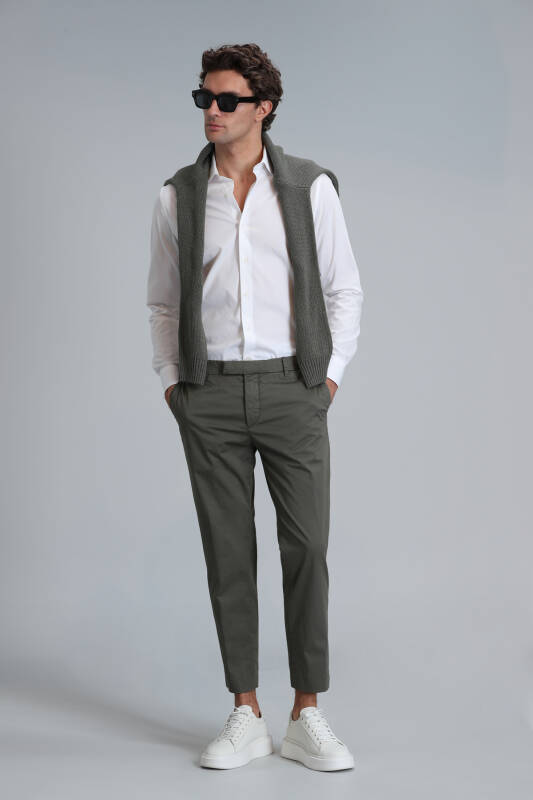 Plus Smart Erkek Chino Pantolon Slim Fit Yeşil - 5