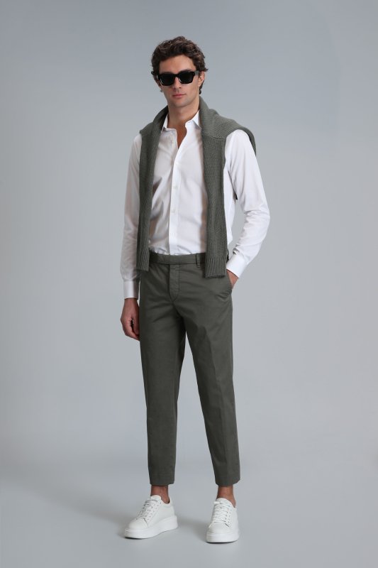 Plus Smart Erkek Chino Pantolon Slim Fit Yeşil