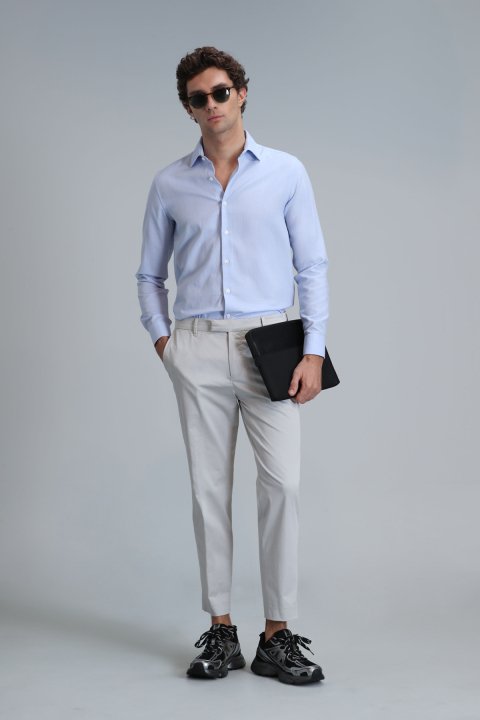 Plus Smart Mens Chino Pants Slım Fıt Stone - Lufian