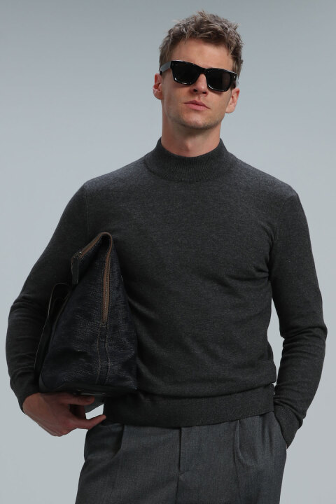 Port Yarım Balıkçı Erkek Kazak Antrasit - Lufian