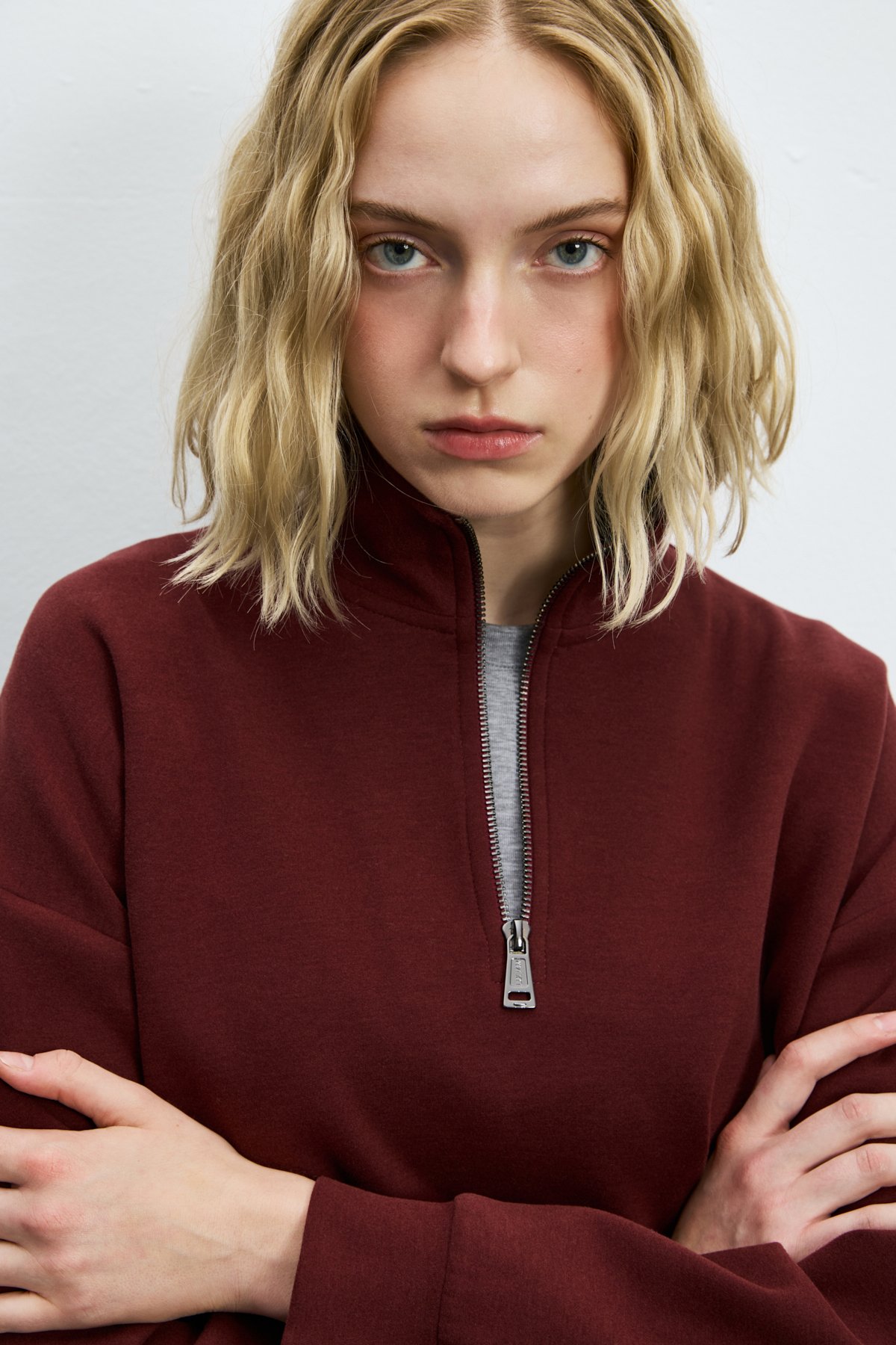 Woman Knitting Sweatsh Burgundy - LUFIAN