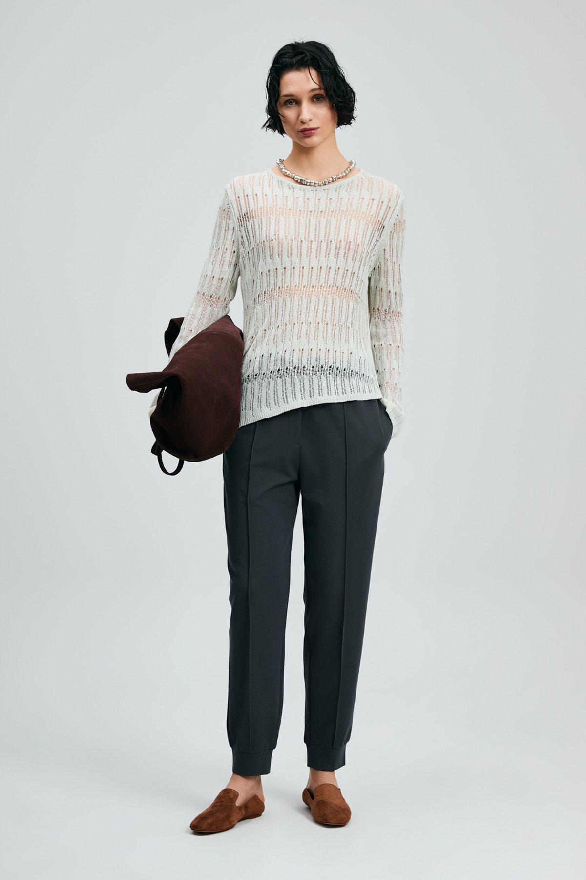 Porto Kadın Pantolon Kahverengi - Lufian