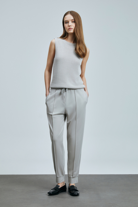 Porto Kadın Pantolon Taş - Lufian