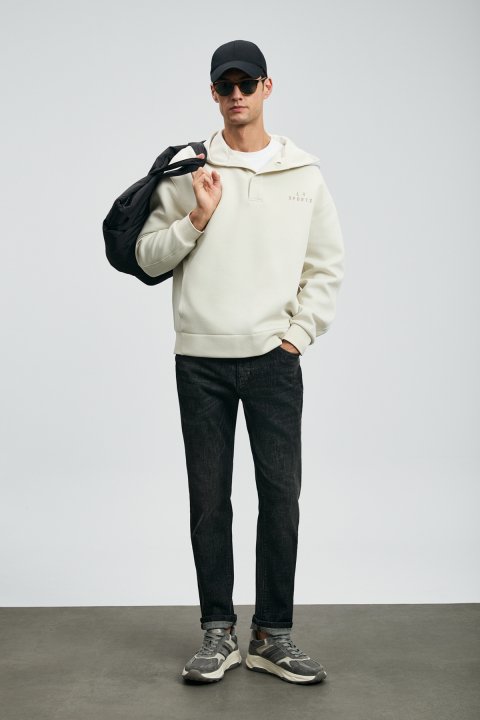 Quel Spor Jean Erkek Pantolon Slim Fit Koyu Gri - Lufian