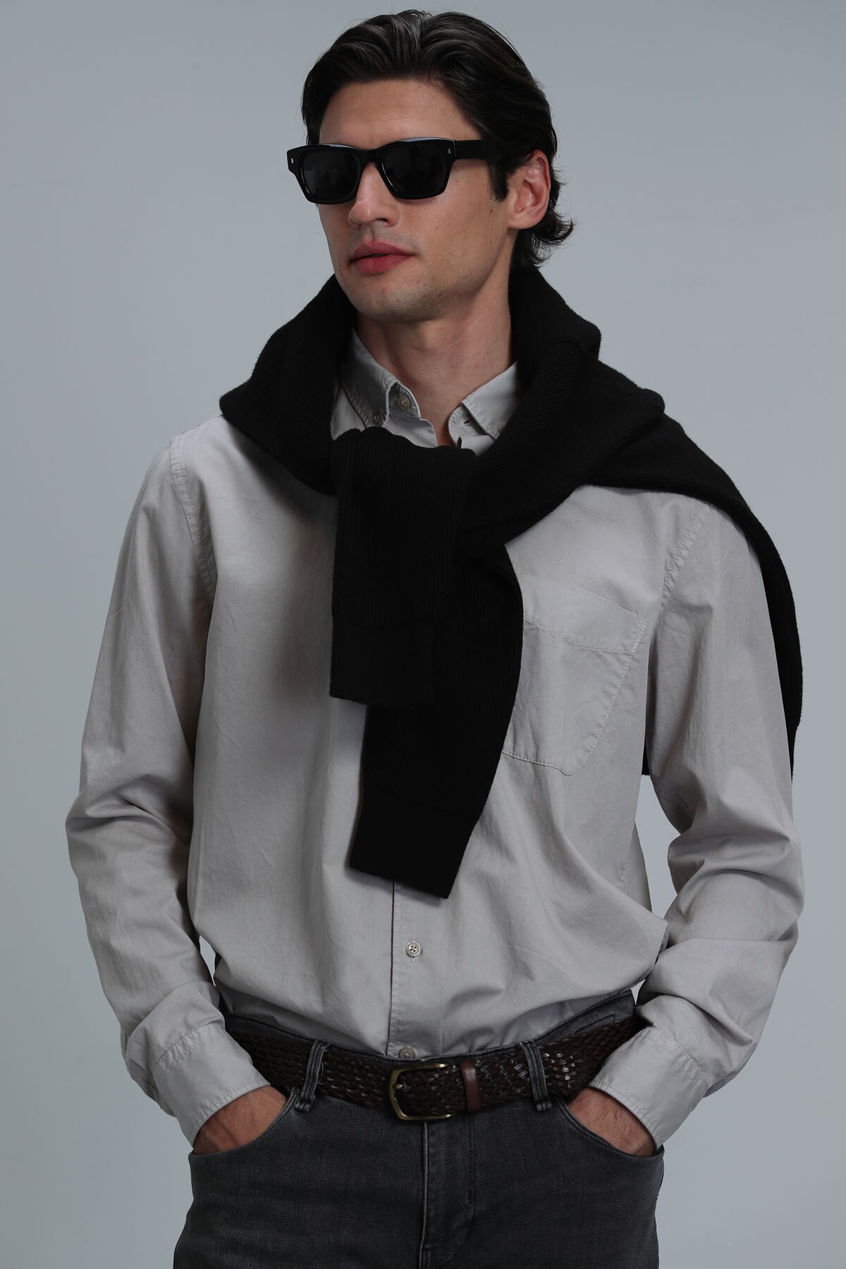 Real Erkek Basic Gömlek Comfort Fit Bej - Lufian