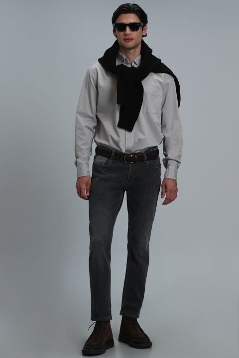 Real Erkek Basic Gömlek Comfort Fit Bej - Lufian (1)