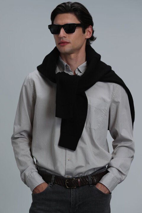 Real Erkek Basic Gömlek Comfort Fit Bej - Lufian