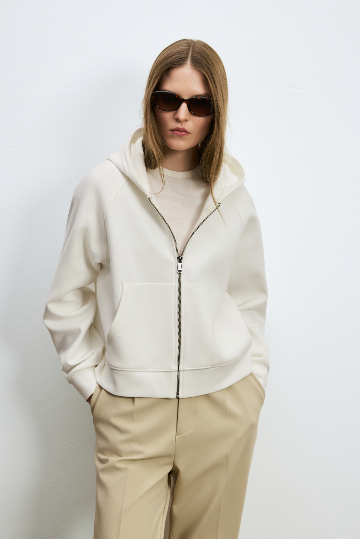 Knitted Woman Tracksuit Off Whıte - LUFIAN