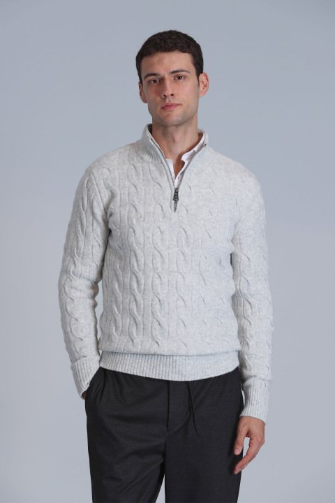 Rıcco Men's Sweater Light Gray - Lufian (1)