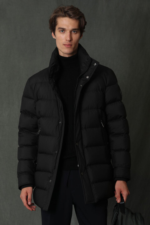 Rild Goose Feather Male Coat Black - Lufian