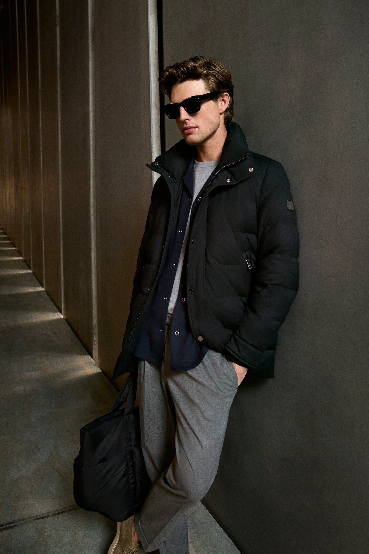 Rıld Kaz Tüyü Erkek Mont Siyah - Lufian