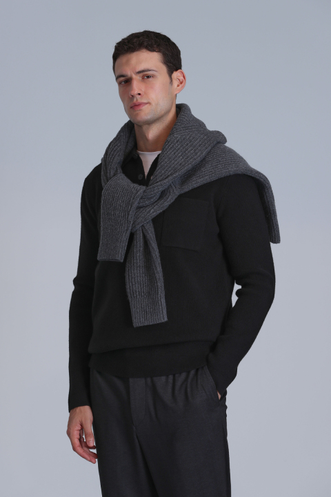 Rıver Erkek Kazak Siyah - Lufian (1)