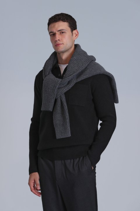 Rıver Erkek Kazak Siyah - Lufian (1)