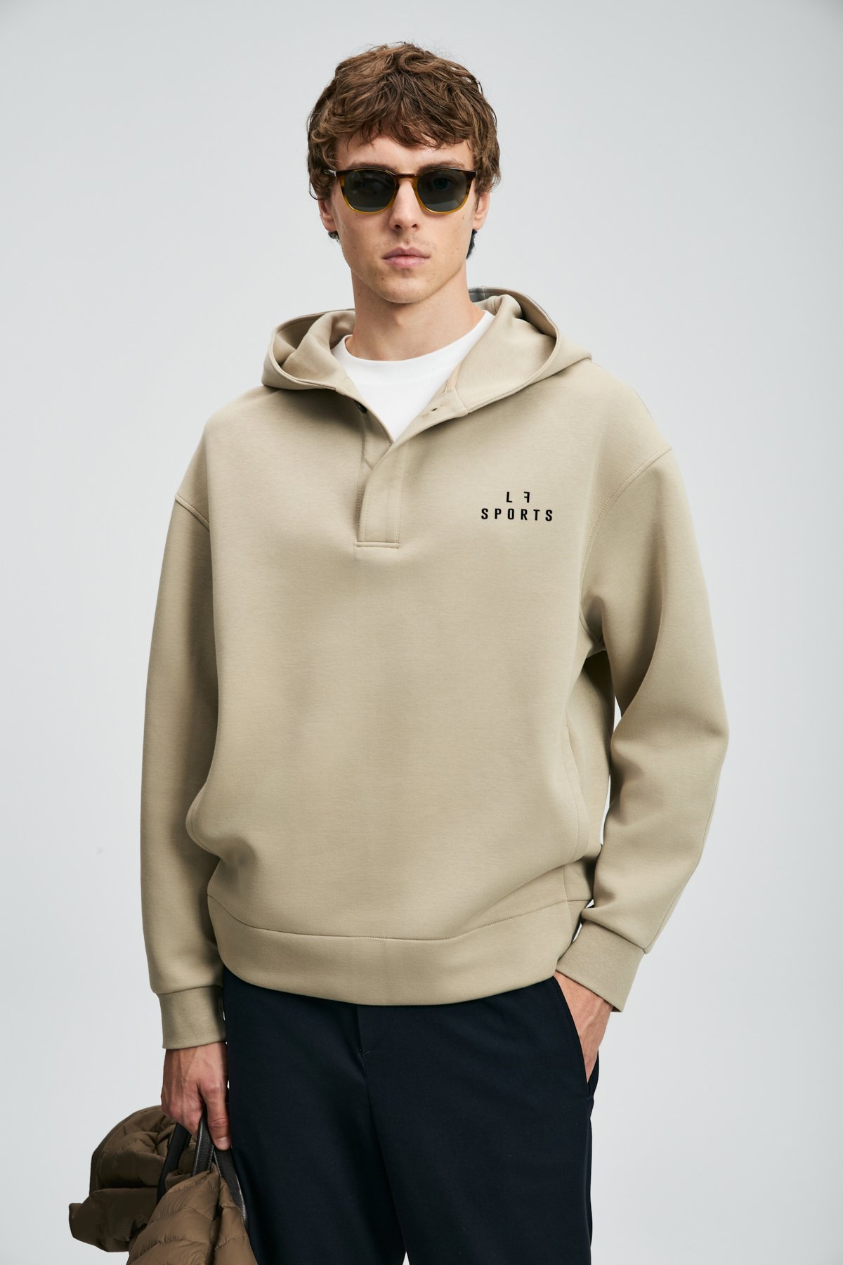 Road Erkek Sweatshirt Açık Bej - Lufian