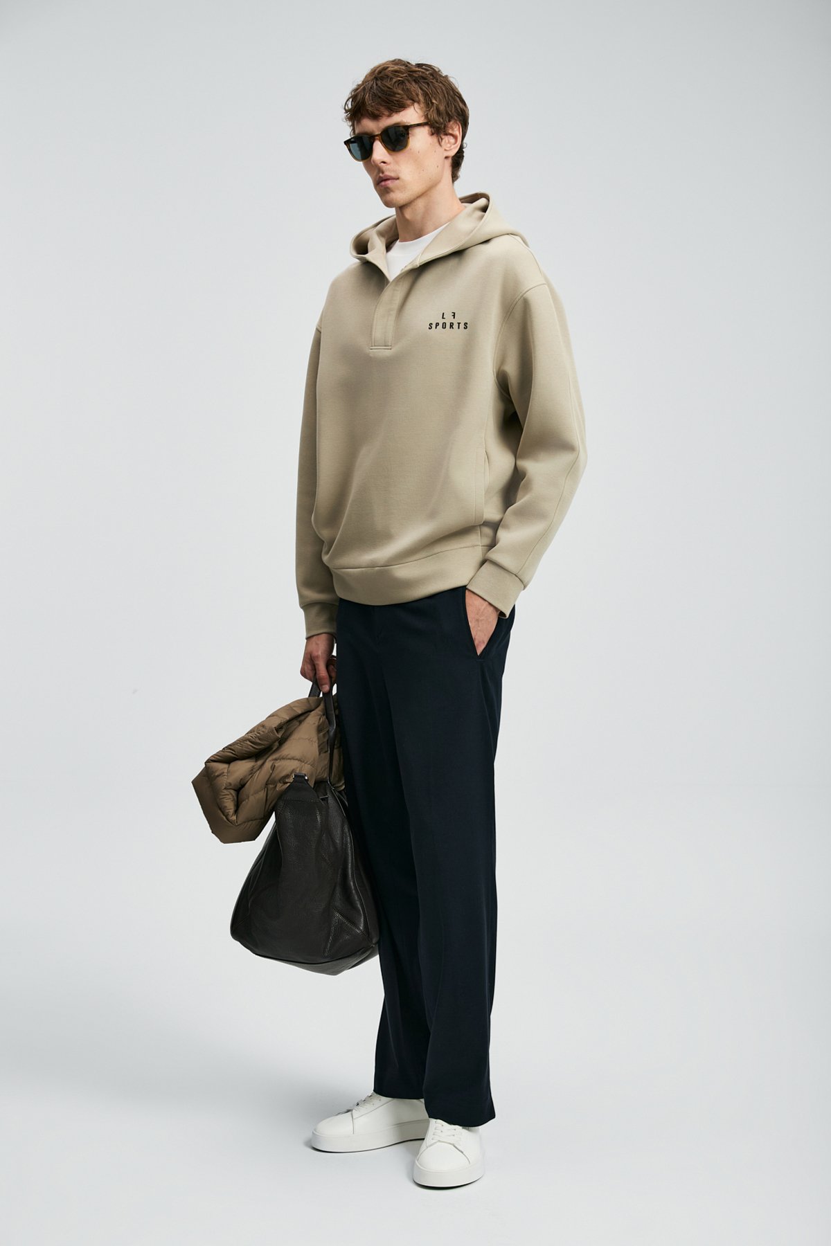 Road Erkek Sweatshirt Açık Bej - Lufian (1)