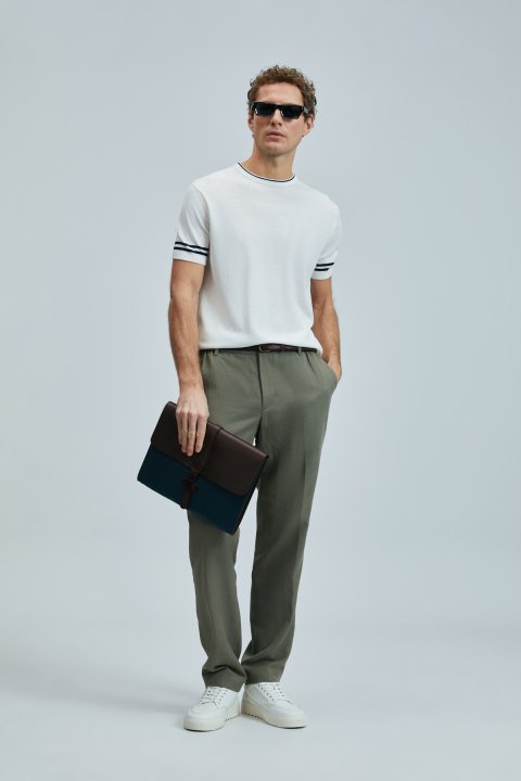 Robert Erkek İpek Karışımlı Kazak Kırık Beyaz - Lufian