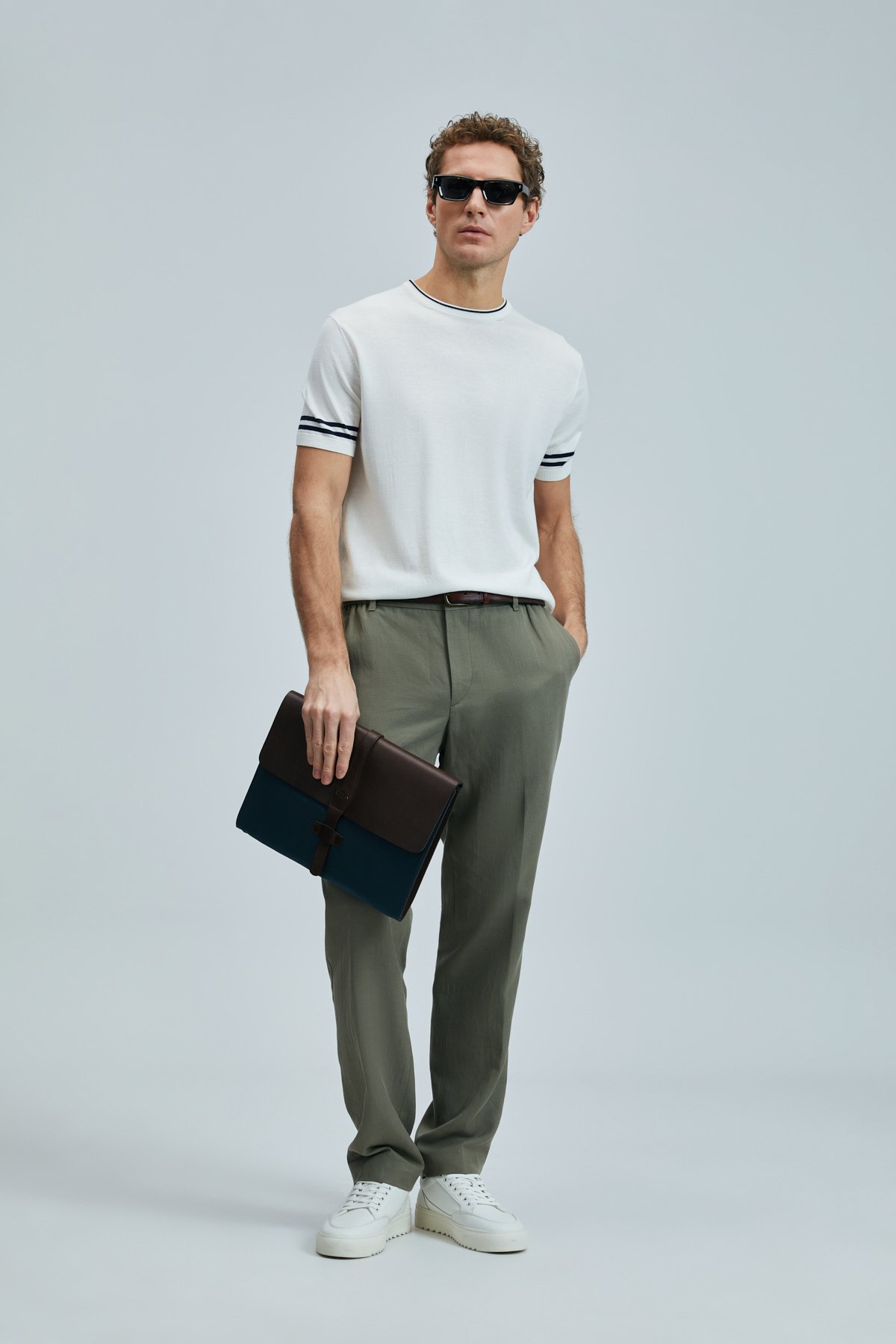 Robert Erkek İpek Karışımlı Kazak Kırık Beyaz - Lufian