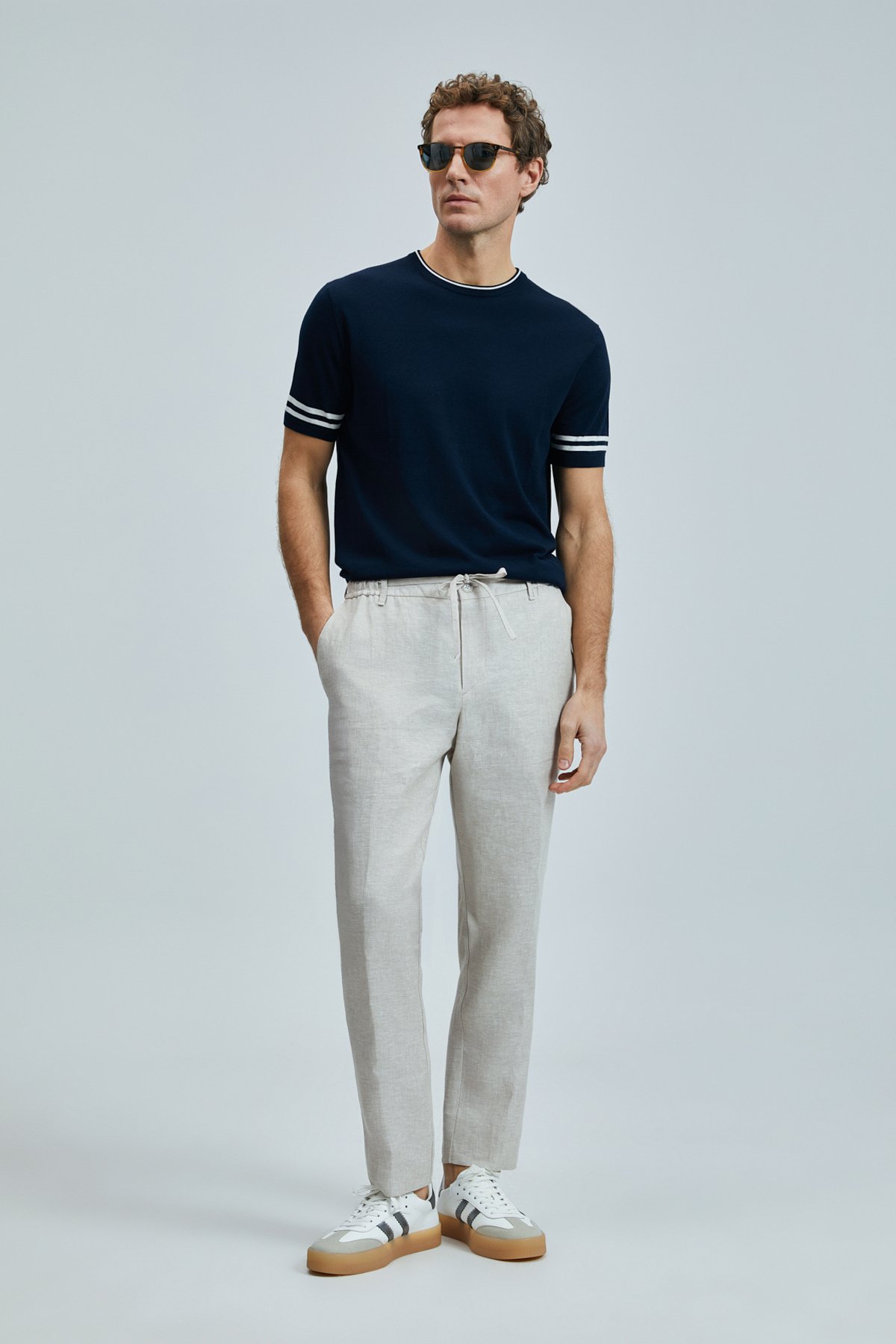 Robert Erkek İpek Karışımlı Kazak Lacivert - Lufian