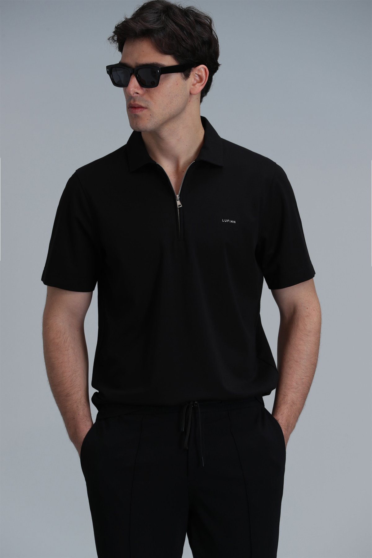 Robert Smart Erkek Polo Tişört Siyah - Lufian